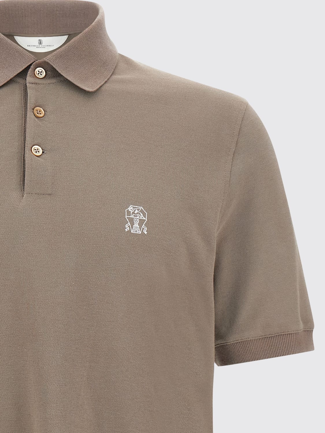BRUNELLO CUCINELLI POLO SHIRT: Polo shirt men Brunello Cucinelli, Beige - Img 3