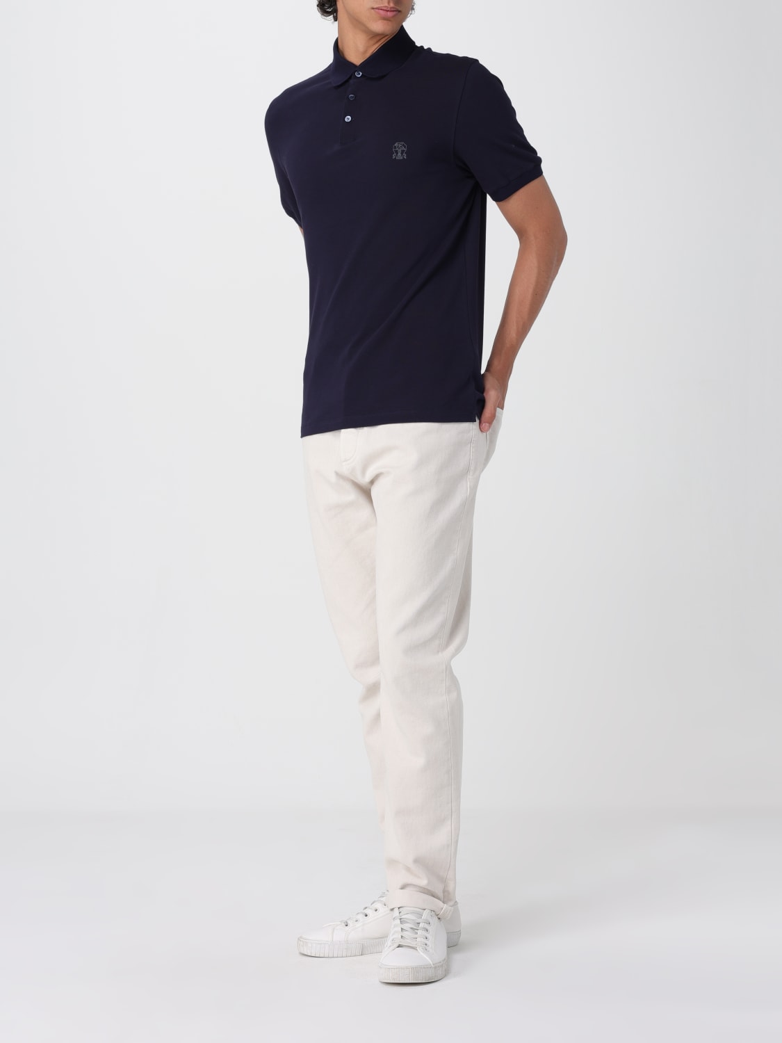 BRUNELLO CUCINELLI POLO: Polo herren Brunello Cucinelli, Cobalt - Img 2