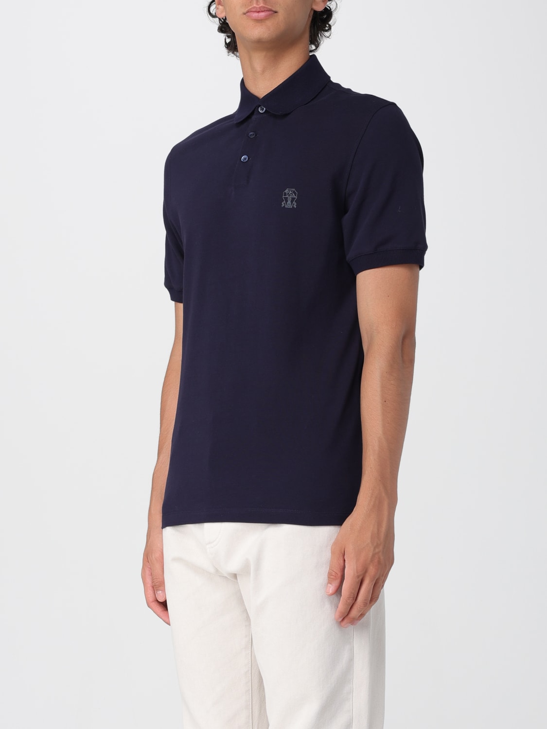 BRUNELLO CUCINELLI POLO: Polo herren Brunello Cucinelli, Cobalt - Img 4