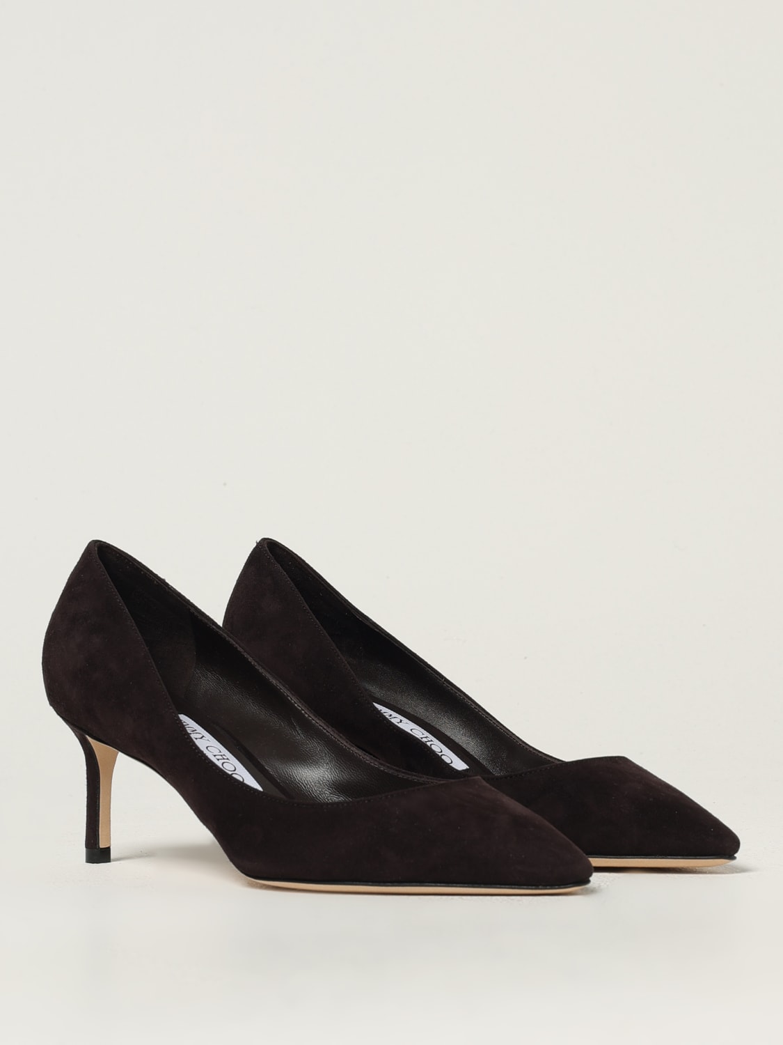 JIMMY CHOO DÉCOLLETÉ: Décolleté Romy Jimmy Choo in camoscio , Caffe - Img 2