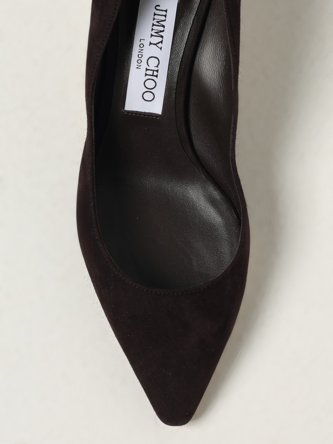 JIMMY CHOO DÉCOLLETÉ: Décolleté Romy Jimmy Choo in camoscio , Caffe - Img 4