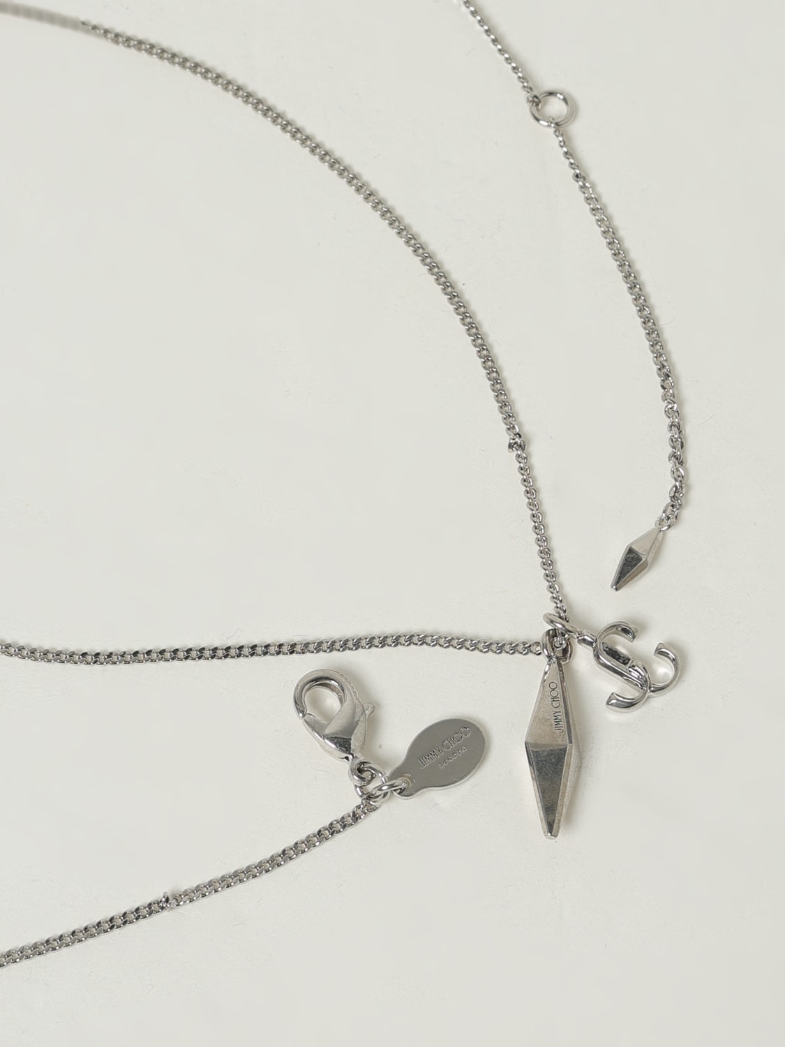 JIMMY CHOO GIOIELLO: Collana Diamond Jimmy Choo in ottone con ciondolo , Silver - Img 2