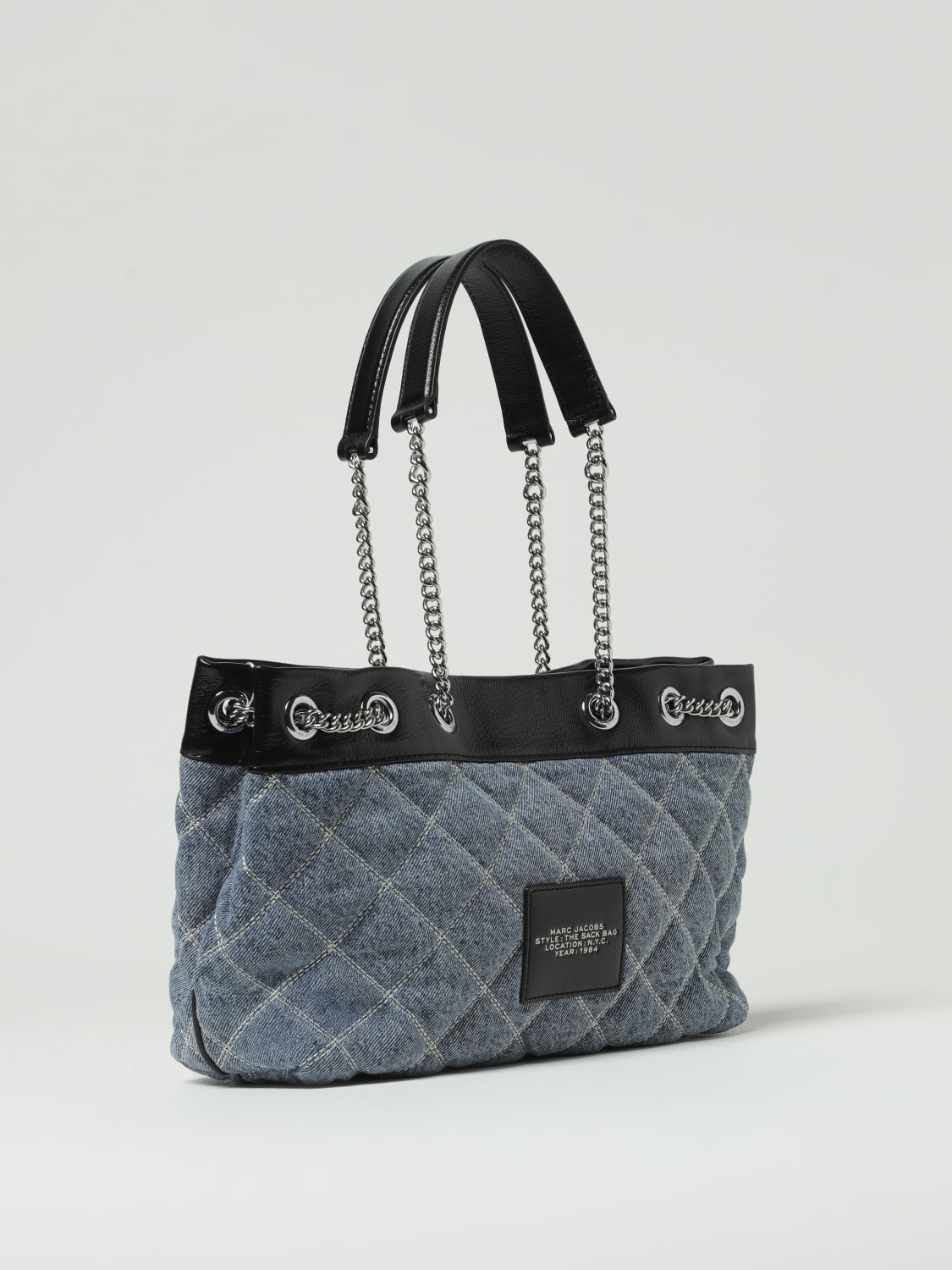 MARC JACOBS BORSA A SPALLA: Borsa The Medium Chain Sack Bag Marc Jacobs in denim, Blue - Img 2