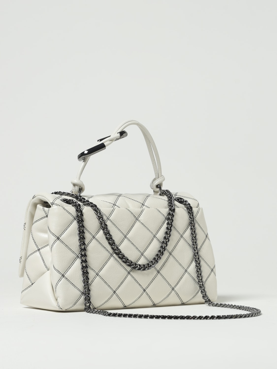 MARC JACOBS BORSA A MANO: Borsa The Dual Marc Jacobs in pelle trapuntata, Bianco - Img 2