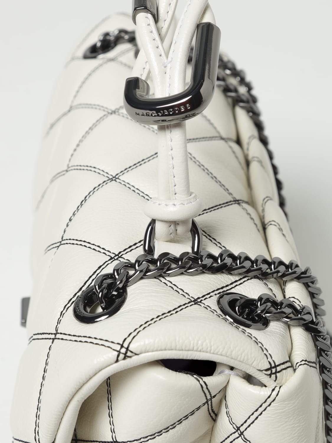 MARC JACOBS BORSA A MANO: Borsa The Dual Marc Jacobs in pelle trapuntata, Bianco - Img 3