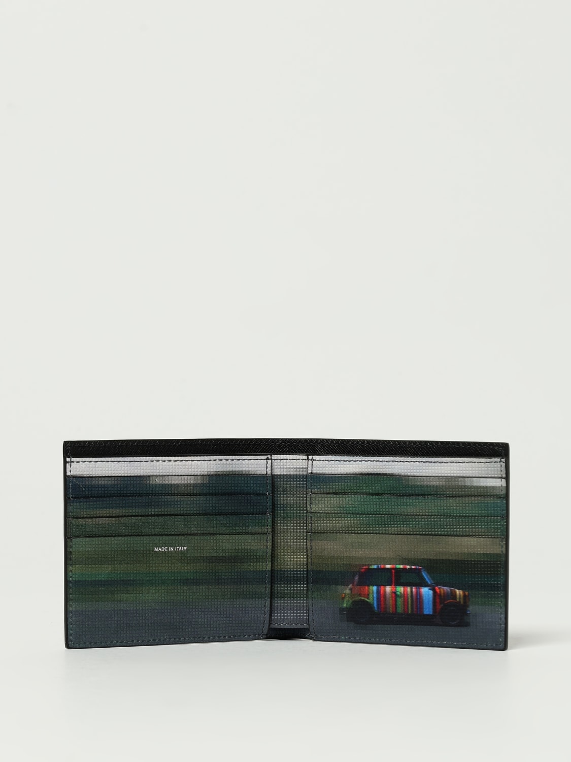 PAUL SMITH PORTAFOGLIO: Portafoglio Pixelated Mini Paul Smith in pelle saffiano , Nero - Img 2