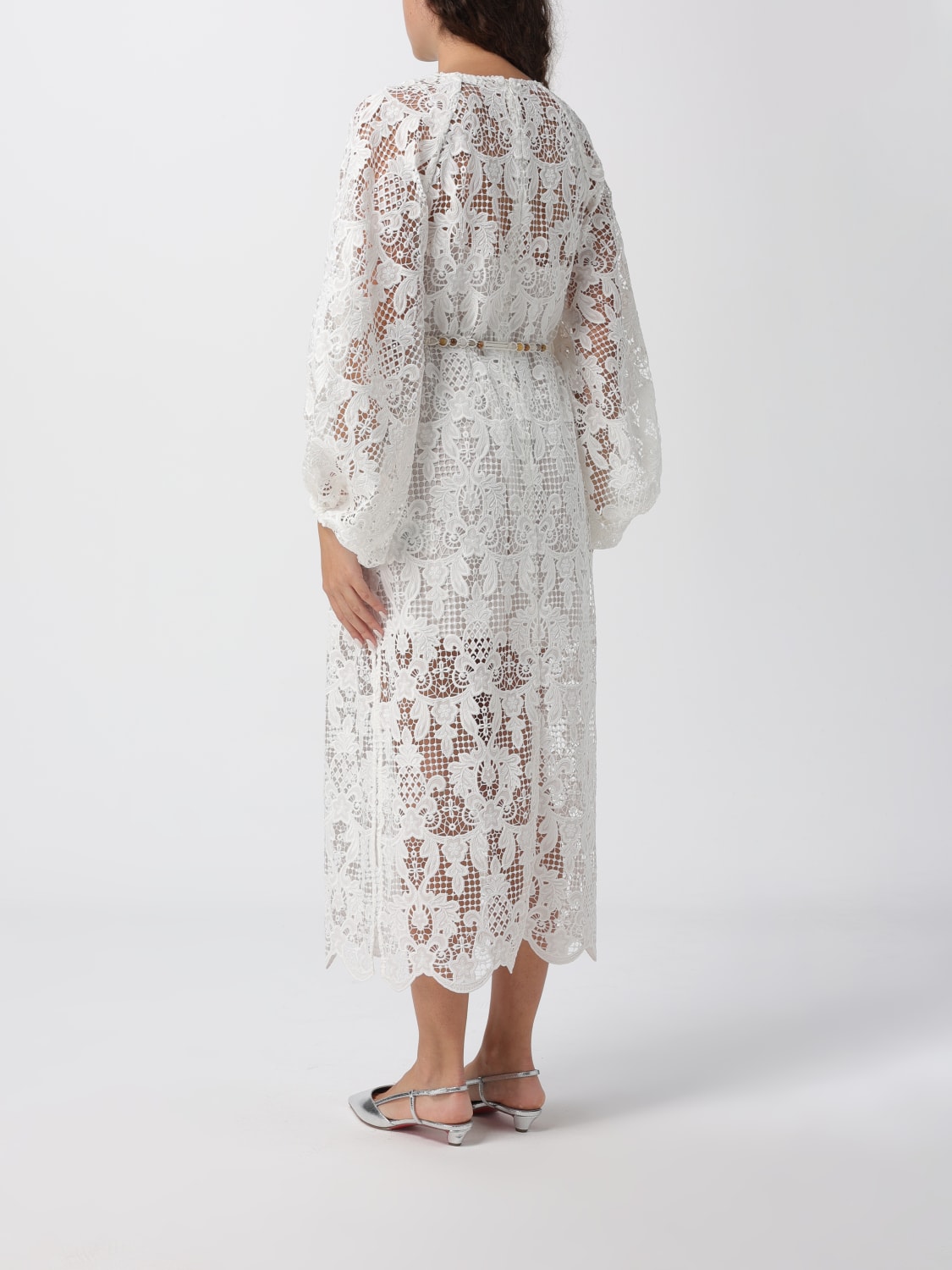 ZIMMERMANN ABITO: Abito midi Zimmermann in pizzo , Avorio - Img 2