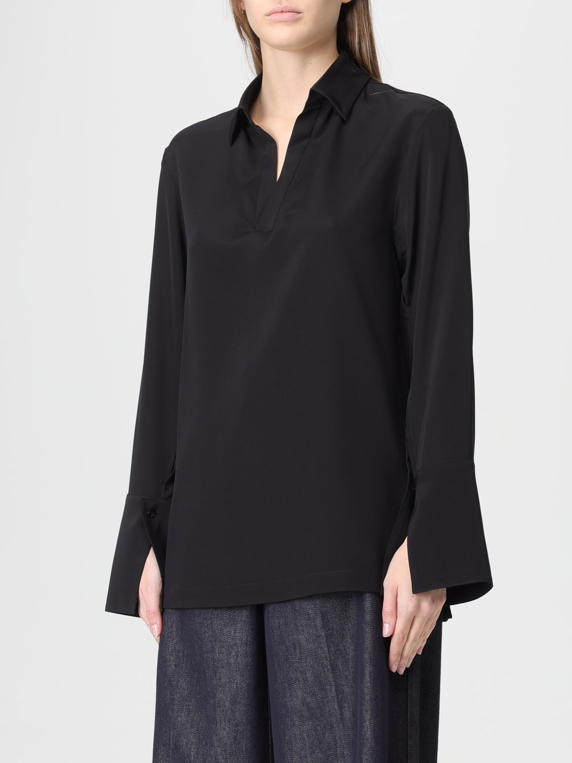 MAX MARA TOP: Blusa Max Mara in seta , Nero - Img 4