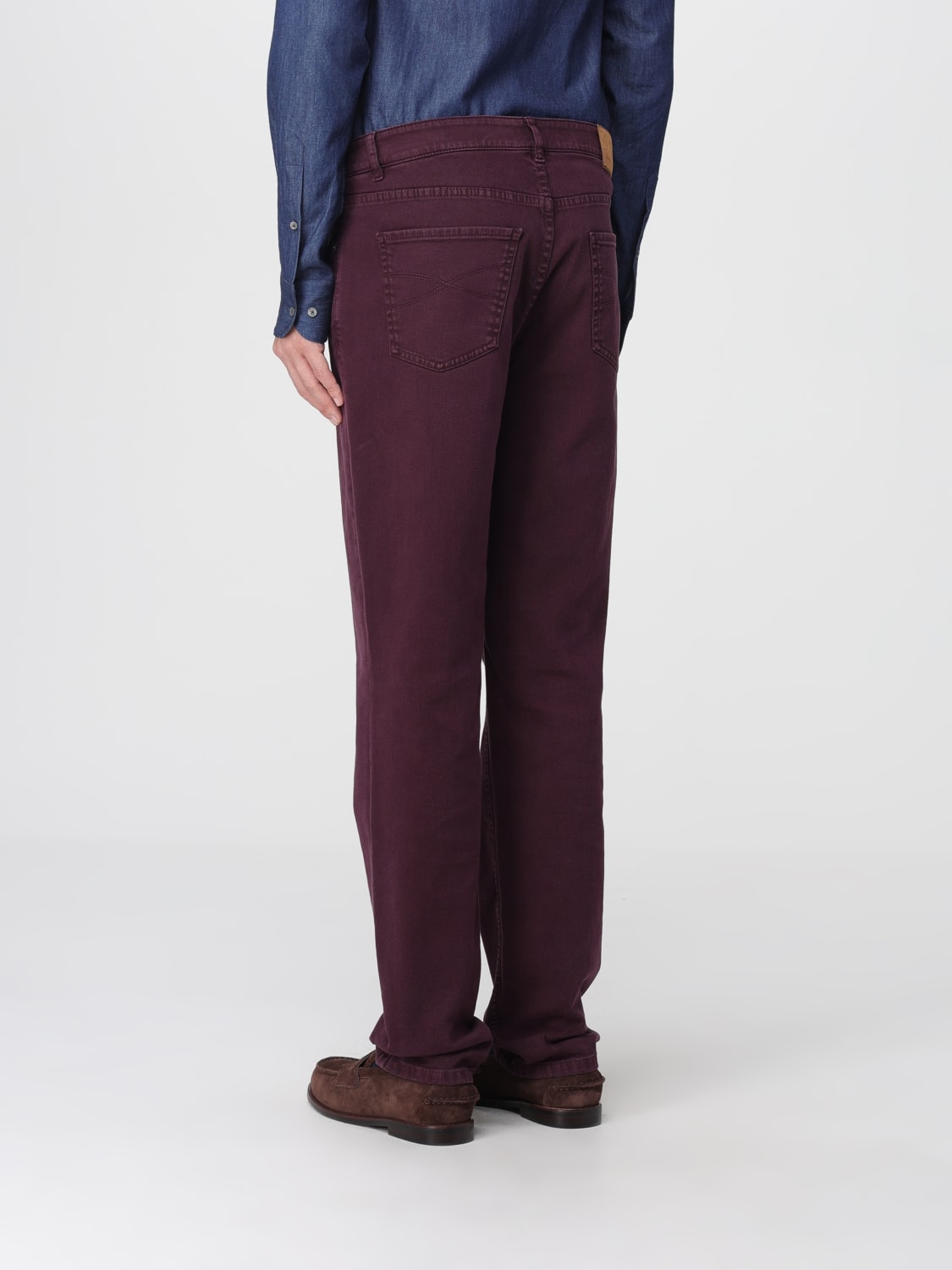 BRUNELLO CUCINELLI JEANS: Pants men Brunello Cucinelli, Burgundy - Img 3