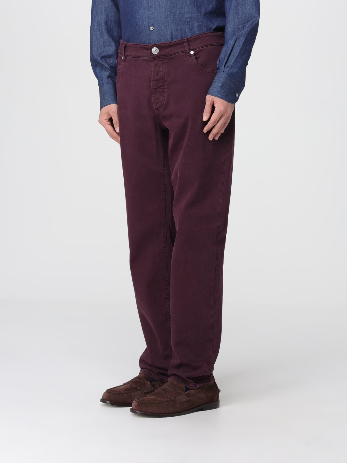 BRUNELLO CUCINELLI JEANS: Pants men Brunello Cucinelli, Burgundy - Img 4
