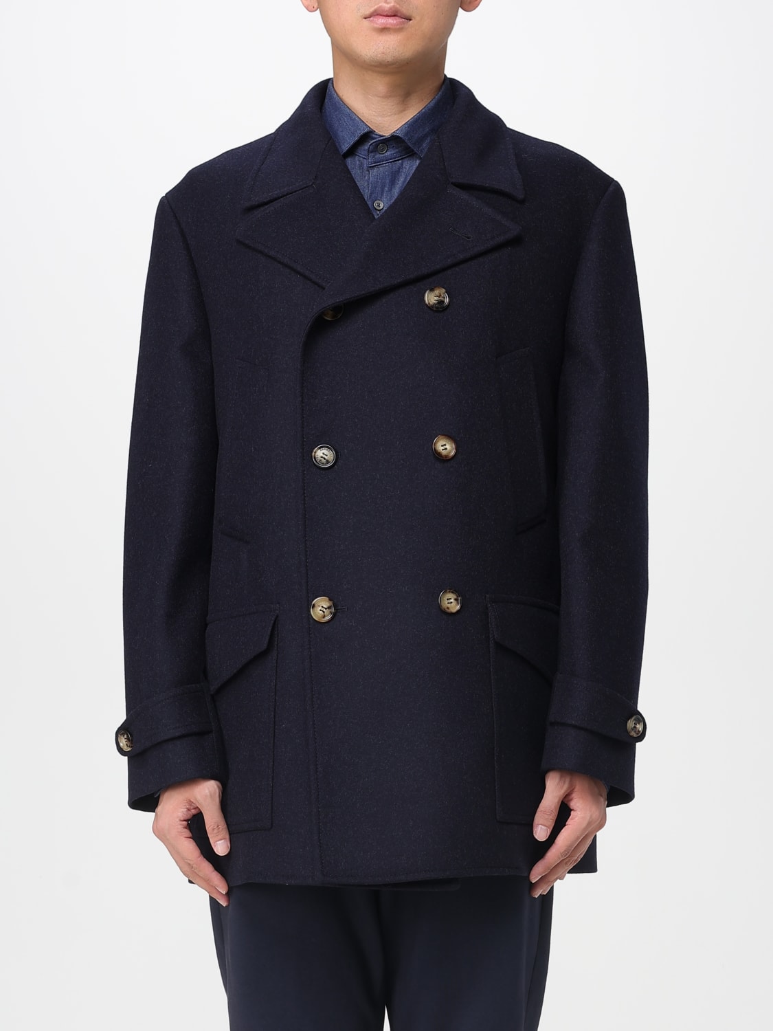 BRUNELLO CUCINELLI COAT: Coat men Brunello Cucinelli, Blue - Img 1
