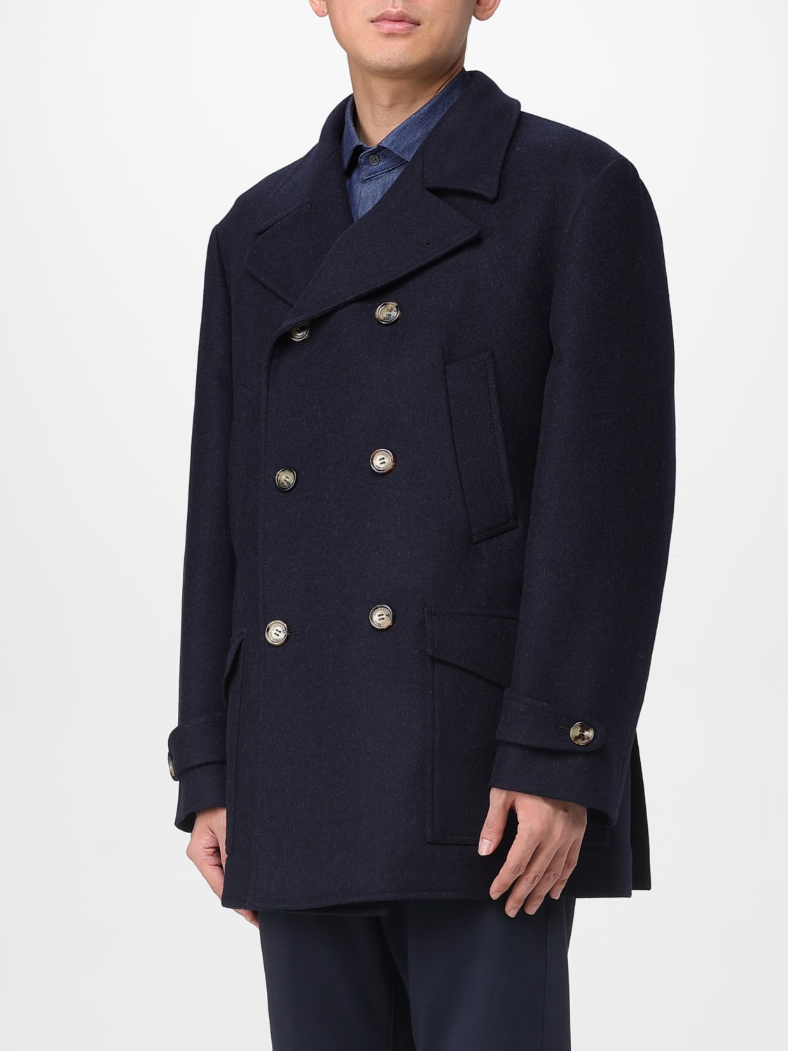 BRUNELLO CUCINELLI COAT: Coat men Brunello Cucinelli, Blue - Img 4