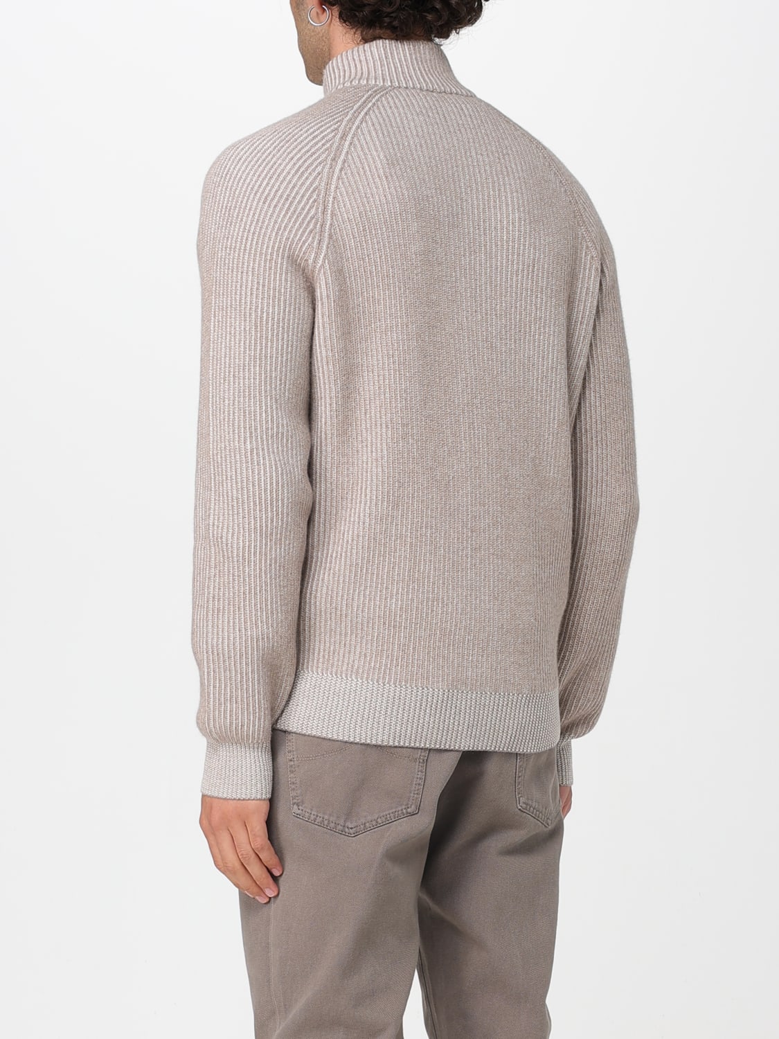 BRUNELLO CUCINELLI PULLOVER: Strickjacke herren Brunello Cucinelli, Beige - Img 3
