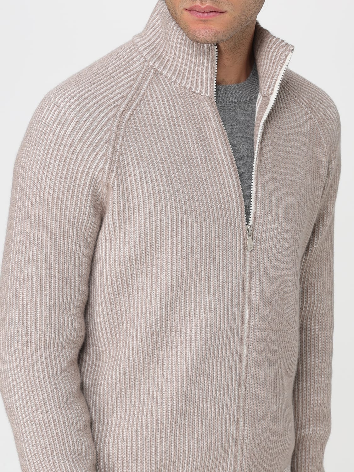 BRUNELLO CUCINELLI PULLOVER: Strickjacke herren Brunello Cucinelli, Beige - Img 5