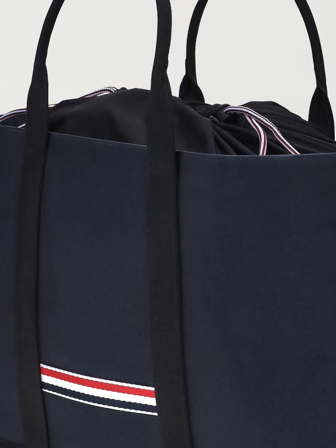 THOM BROWNE BORSA TOTE: Borsa Tote con logo 4 T-bar Thom Browne in tela, Blue - Img 3