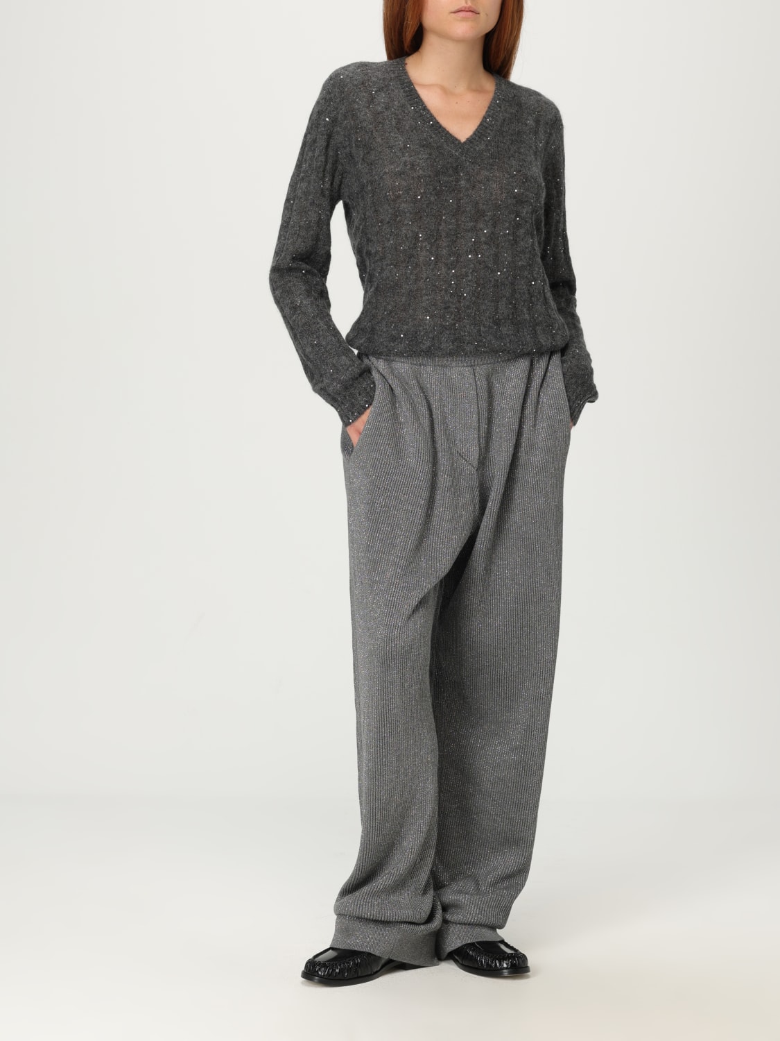 BRUNELLO CUCINELLI SWEATER: Sweater woman Brunello Cucinelli, Grey - Img 2