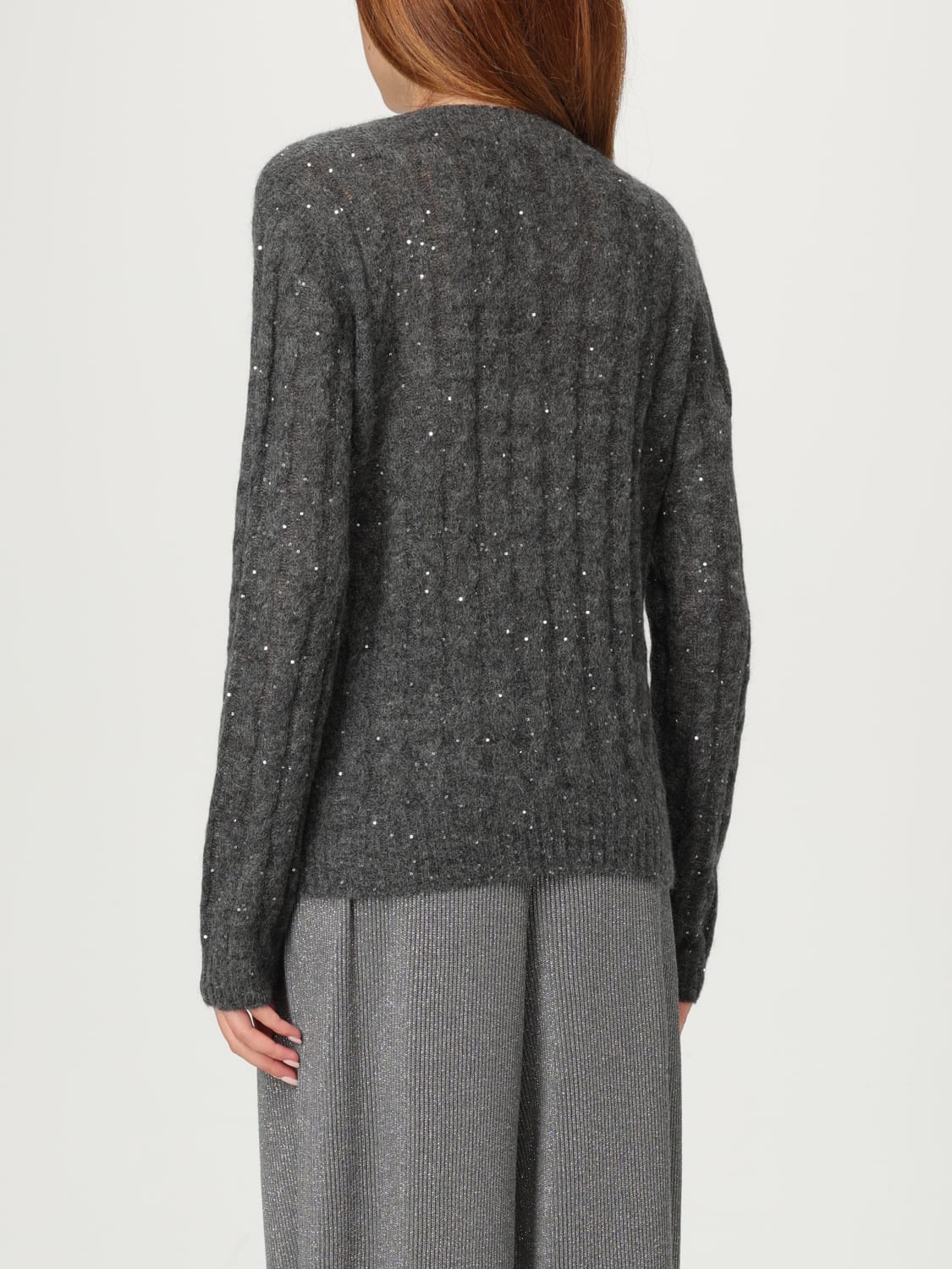 BRUNELLO CUCINELLI SWEATER: Sweater woman Brunello Cucinelli, Grey - Img 3