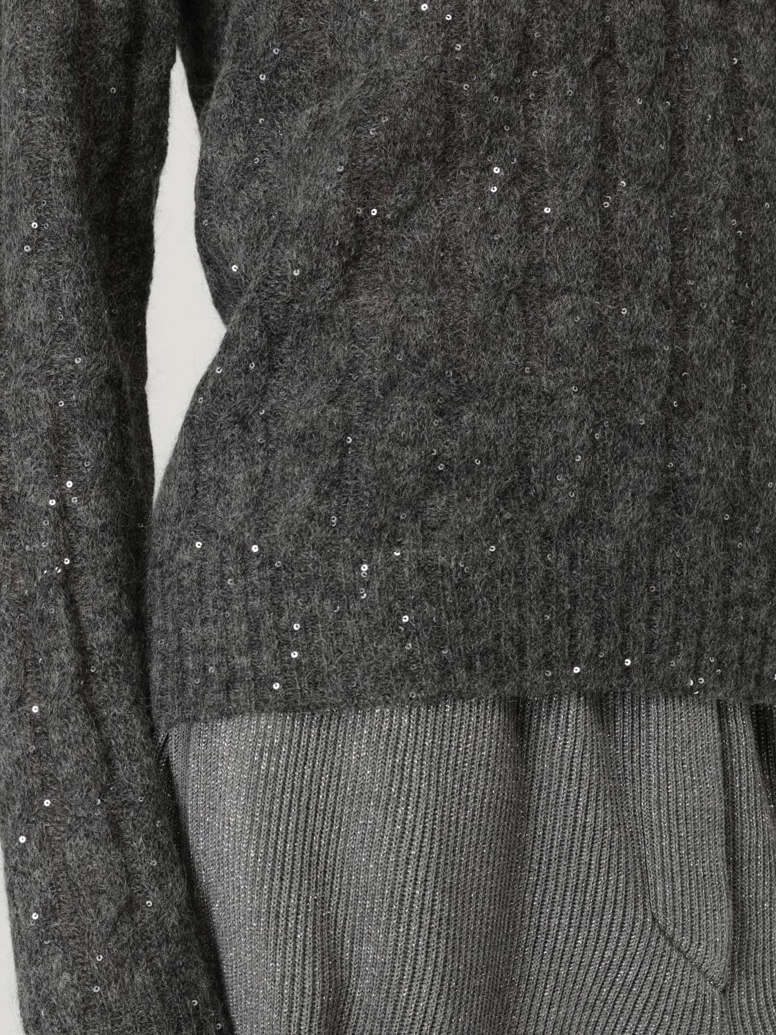 BRUNELLO CUCINELLI SWEATER: Sweater woman Brunello Cucinelli, Grey - Img 5