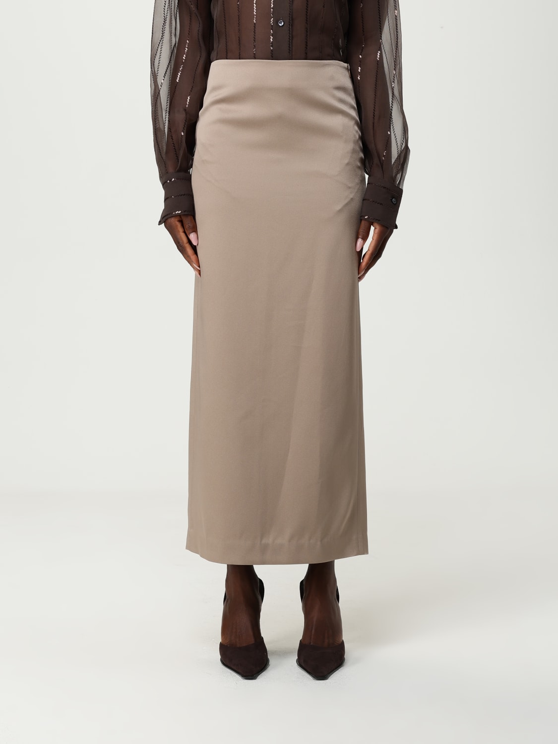 BRUNELLO CUCINELLI JUPE: Jupe femme Brunello Cucinelli, Gris - Img 1