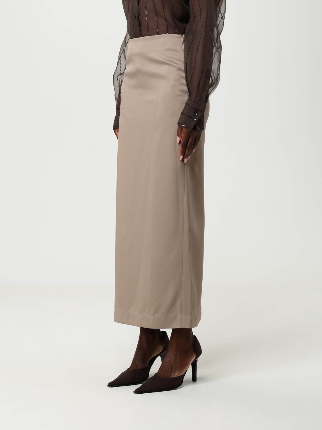 BRUNELLO CUCINELLI JUPE: Jupe femme Brunello Cucinelli, Gris - Img 4