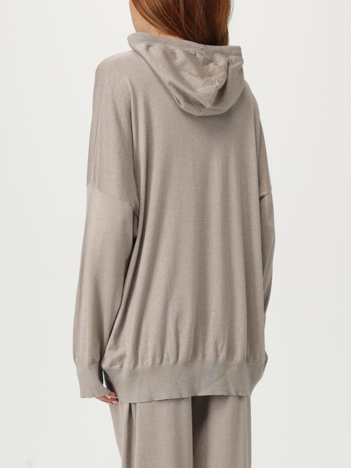 BRUNELLO CUCINELLI FELPA: Felpa in maglia con cappuccio Brunello Cucinelli, Grigio - Img 2