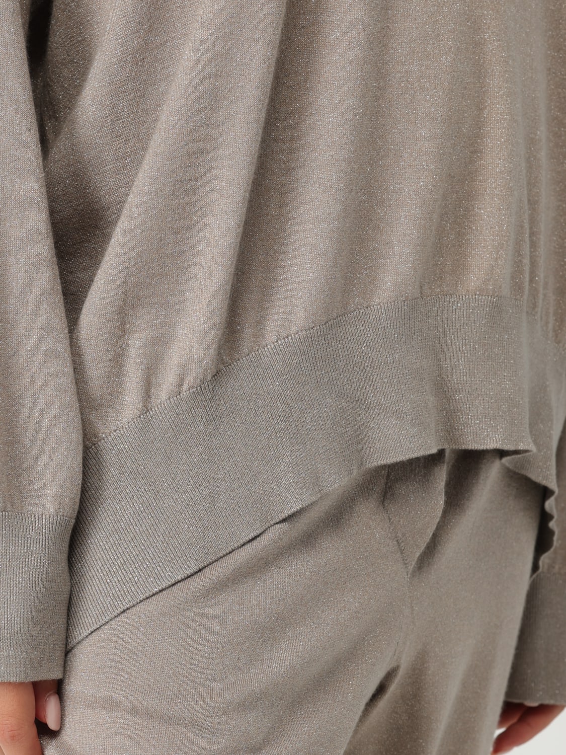 BRUNELLO CUCINELLI FELPA: Felpa in maglia con cappuccio Brunello Cucinelli, Grigio - Img 4