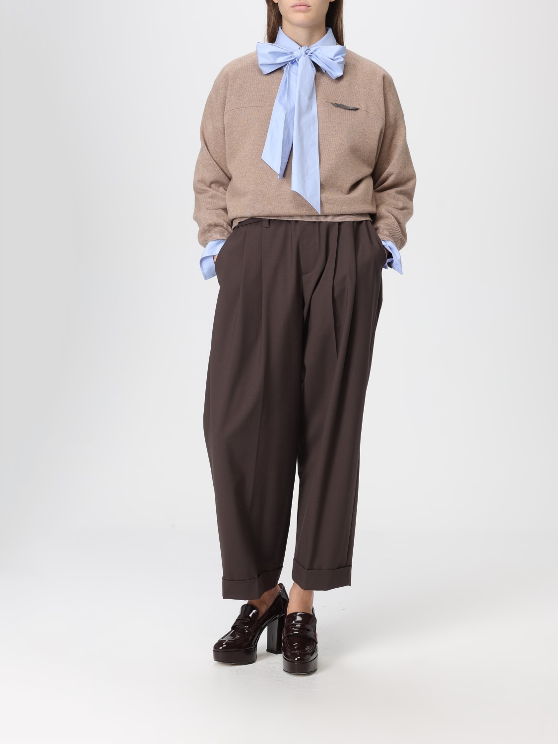 BRUNELLO CUCINELLI PULLOVER: Pullover damen Brunello Cucinelli, Braun - Img 2