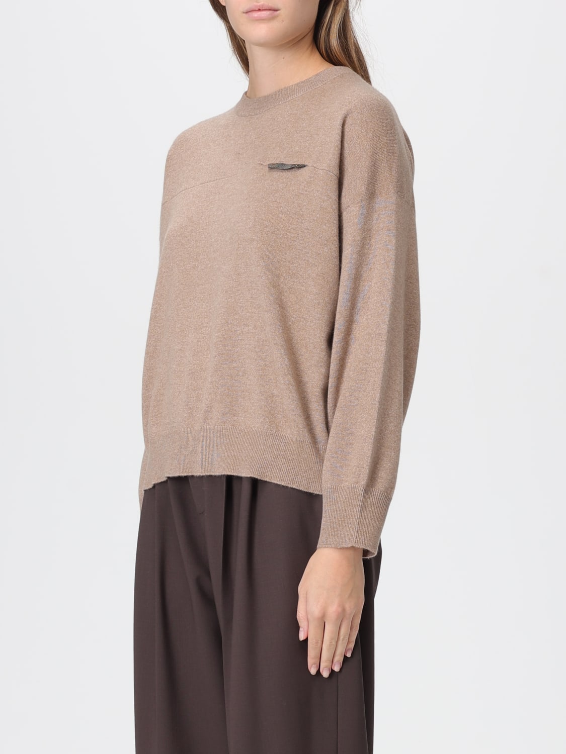 BRUNELLO CUCINELLI PULLOVER: Pullover damen Brunello Cucinelli, Braun - Img 4