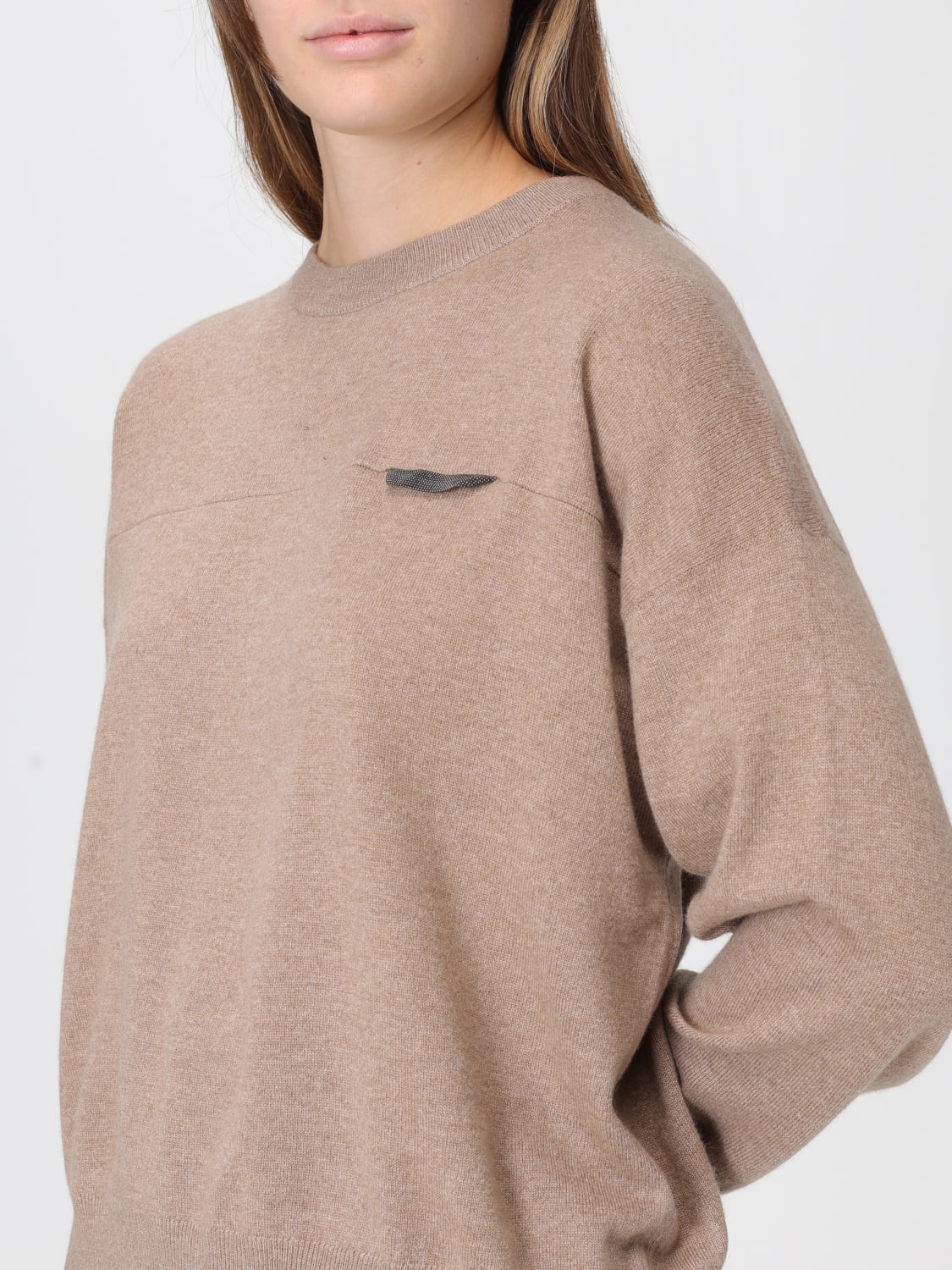 BRUNELLO CUCINELLI PULLOVER: Pullover damen Brunello Cucinelli, Braun - Img 5