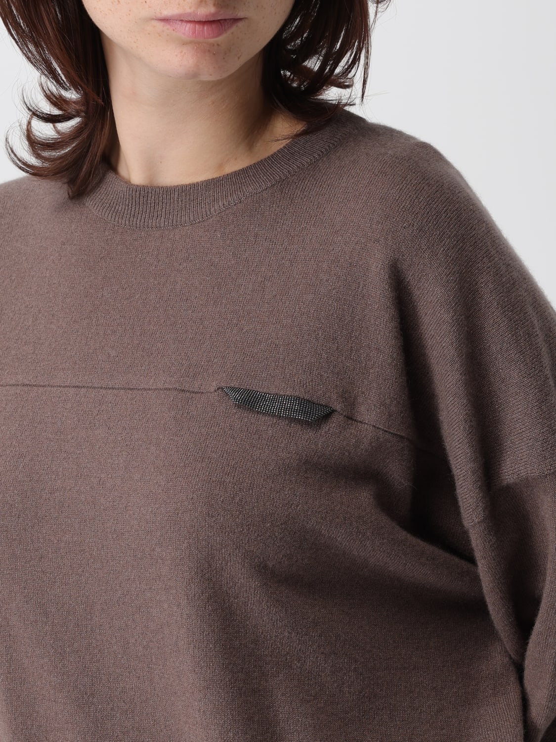 BRUNELLO CUCINELLI SWEATER: Sweater woman Brunello Cucinelli, Cocoa - Img 5