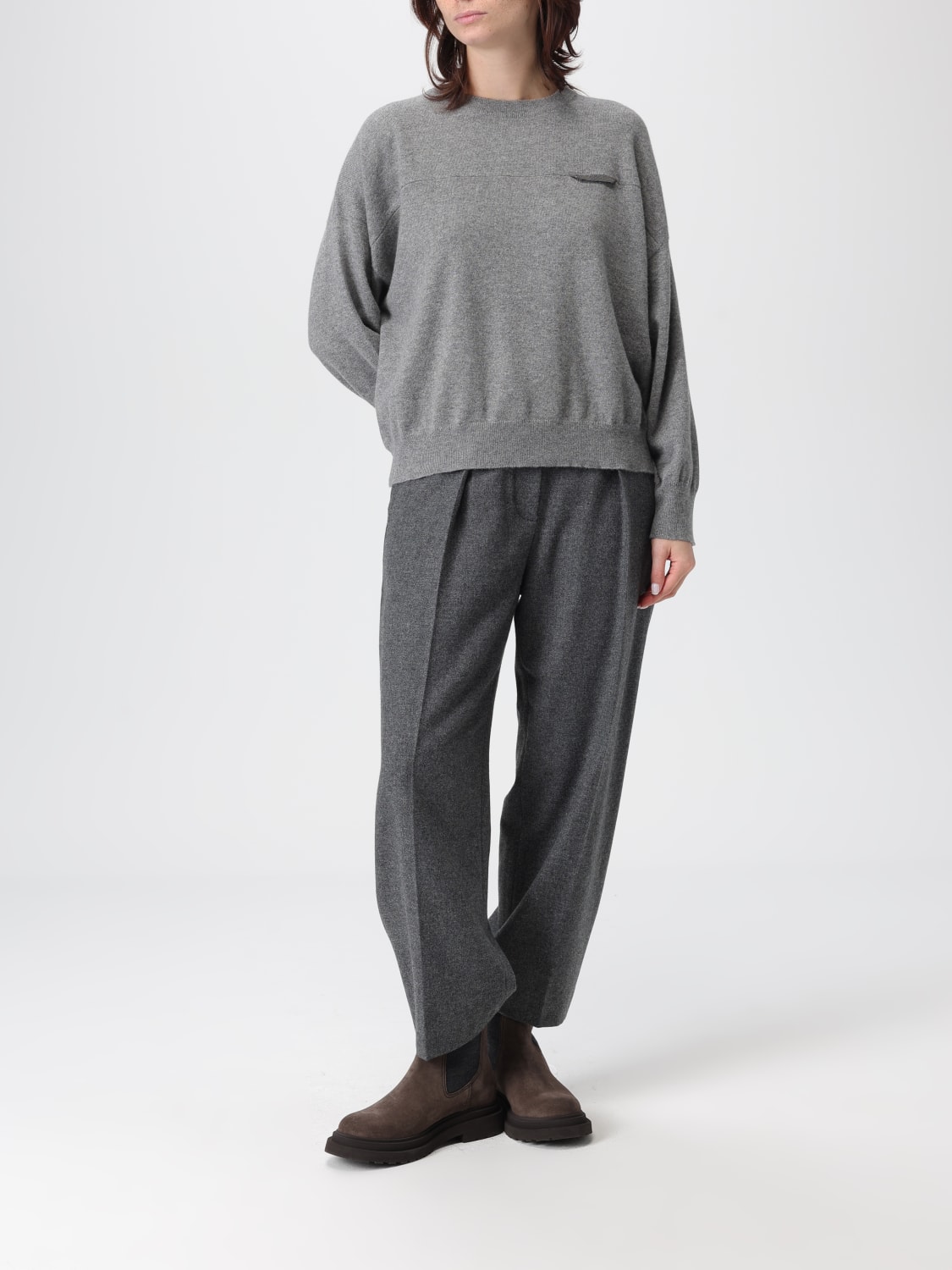 BRUNELLO CUCINELLI SWEATER: Sweater woman Brunello Cucinelli, Grey 1 - Img 2