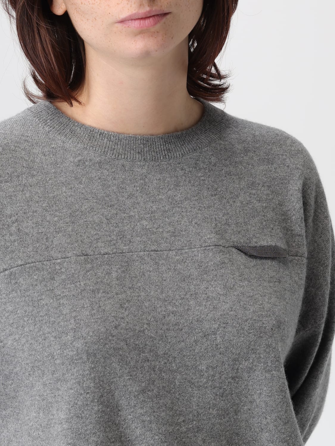 BRUNELLO CUCINELLI SWEATER: Sweater woman Brunello Cucinelli, Grey 1 - Img 5
