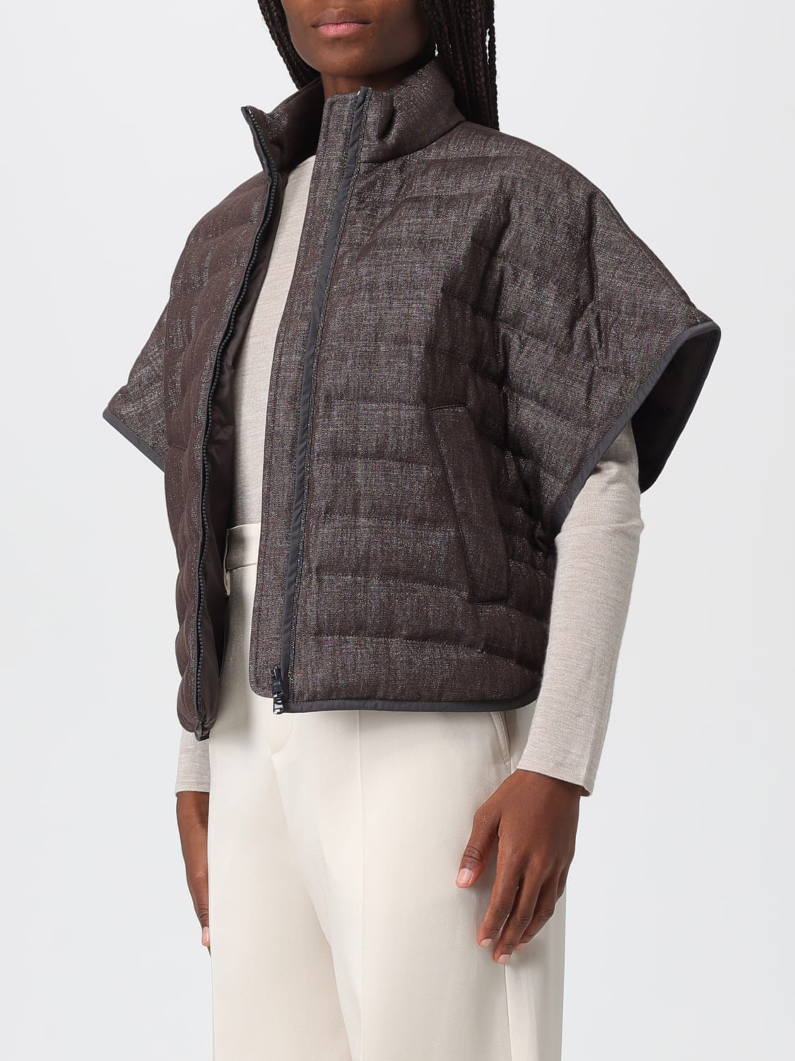 BRUNELLO CUCINELLI JACKET: Jacket woman Brunello Cucinelli, Brown - Img 4