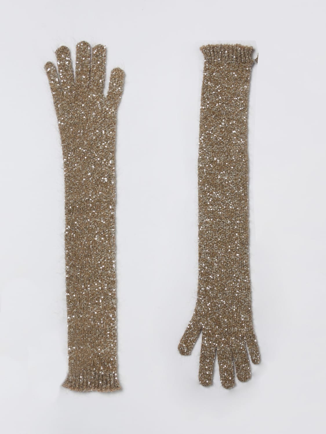 BRUNELLO CUCINELLI GLOVES: Gloves woman Brunello Cucinelli, Beige - Img 1