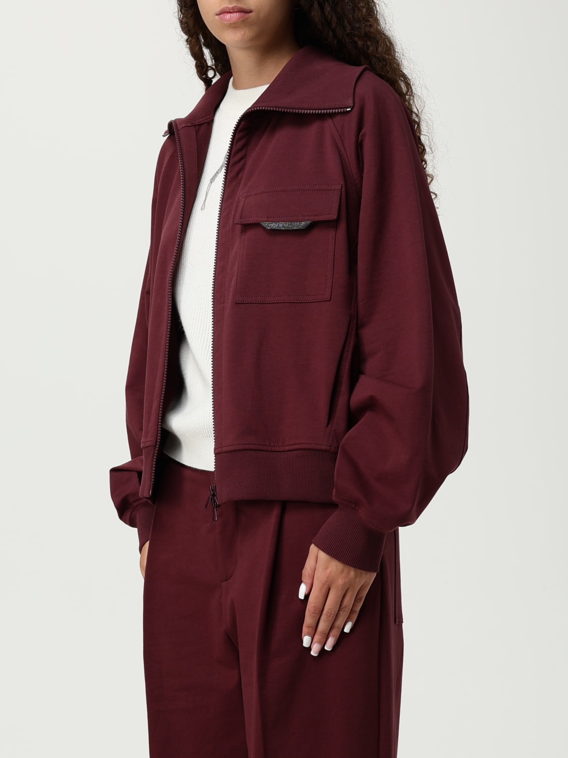 BRUNELLO CUCINELLI SWEATSHIRT: Sweater woman Brunello Cucinelli, Burgundy - Img 4