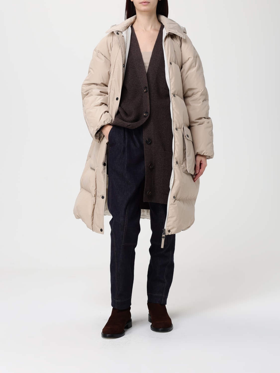 BRUNELLO CUCINELLI SWEATER: Cardigan woman Brunello Cucinelli, Brown - Img 2