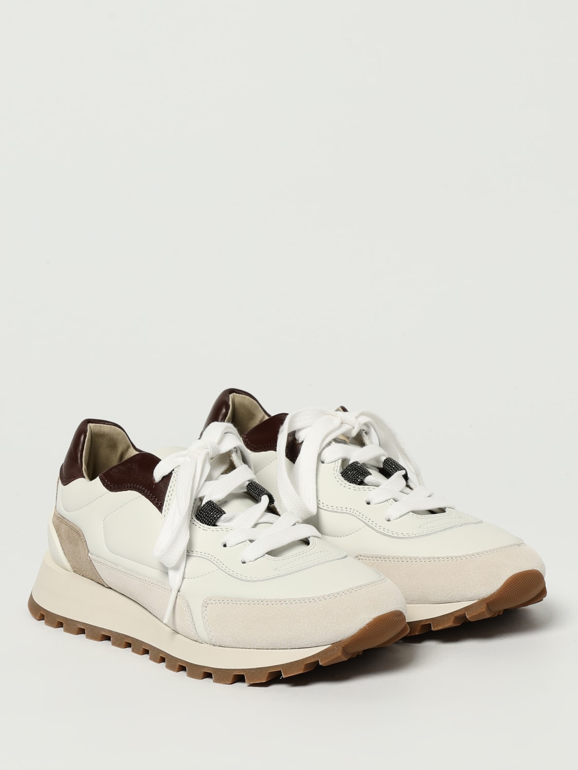 BRUNELLO CUCINELLI SNEAKERS: Sneakers Brunello Cucinelli in pelle , Bianco - Img 2