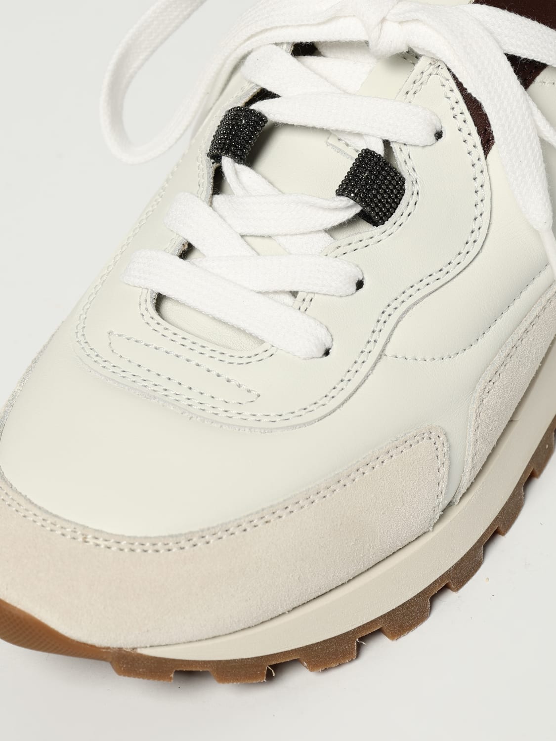 BRUNELLO CUCINELLI SNEAKERS: Sneakers Brunello Cucinelli in pelle , Bianco - Img 4