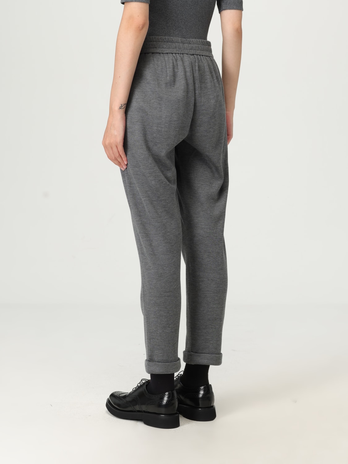 BRUNELLO CUCINELLI PANTALONI: Pantalone Brunello Cucinelli in cotone e seta , Grigio - Img 3