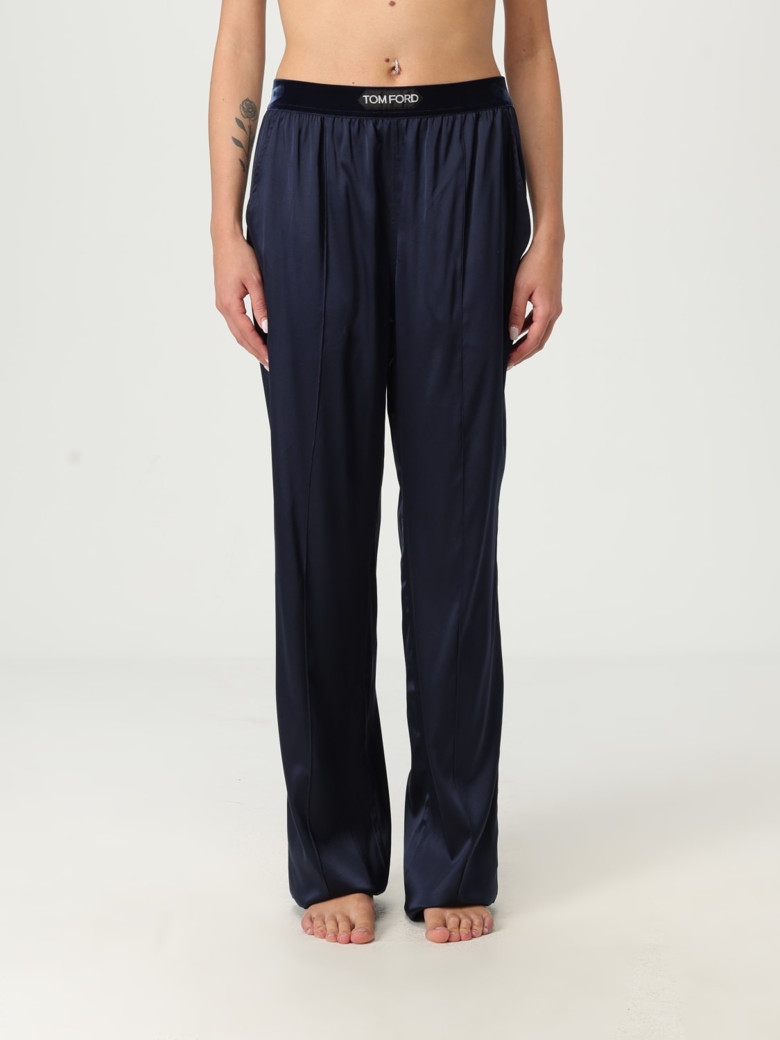 TOM FORD ROPA DE DESCANSO: Pantalón mujer Tom Ford, Azul Oscuro - Img 1
