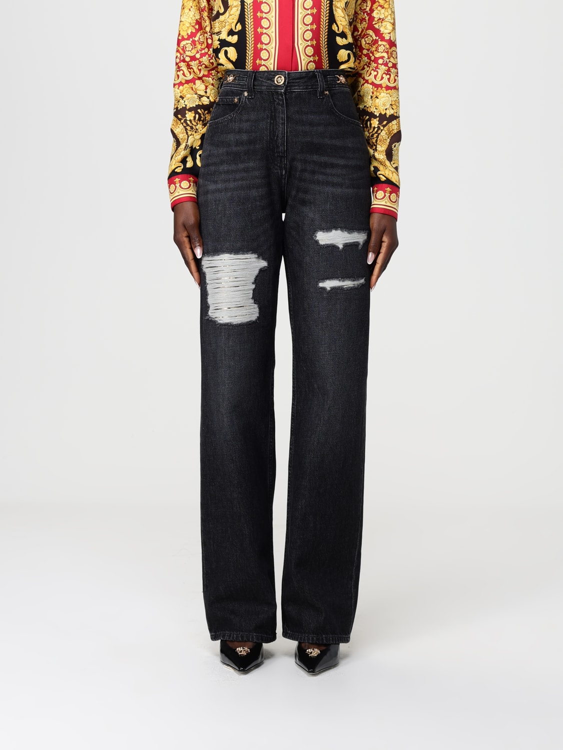 VERSACE JEANS: Jeans woman Versace, Black - Img 1