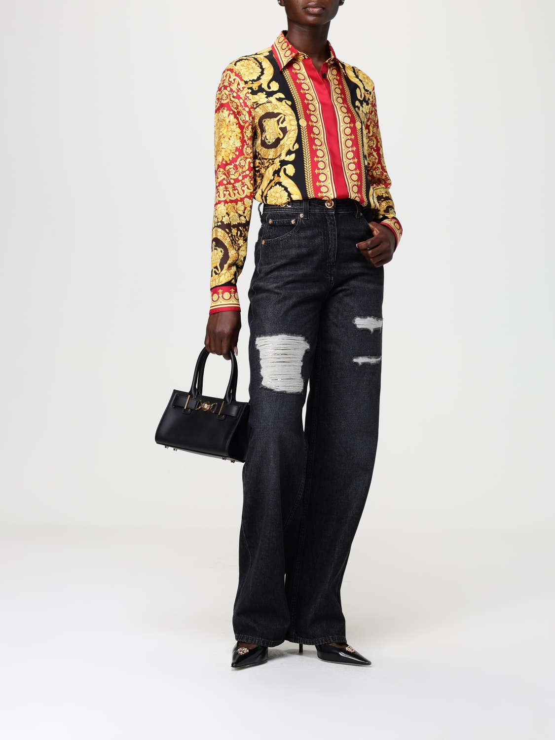 VERSACE JEANS: Jeans woman Versace, Black - Img 2