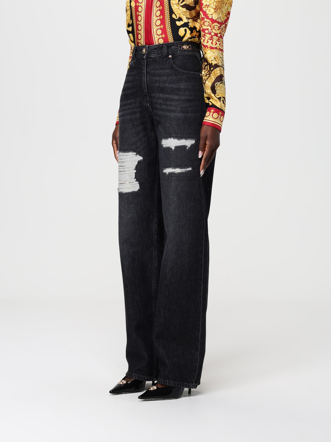 VERSACE JEANS: Jeans woman Versace, Black - Img 4