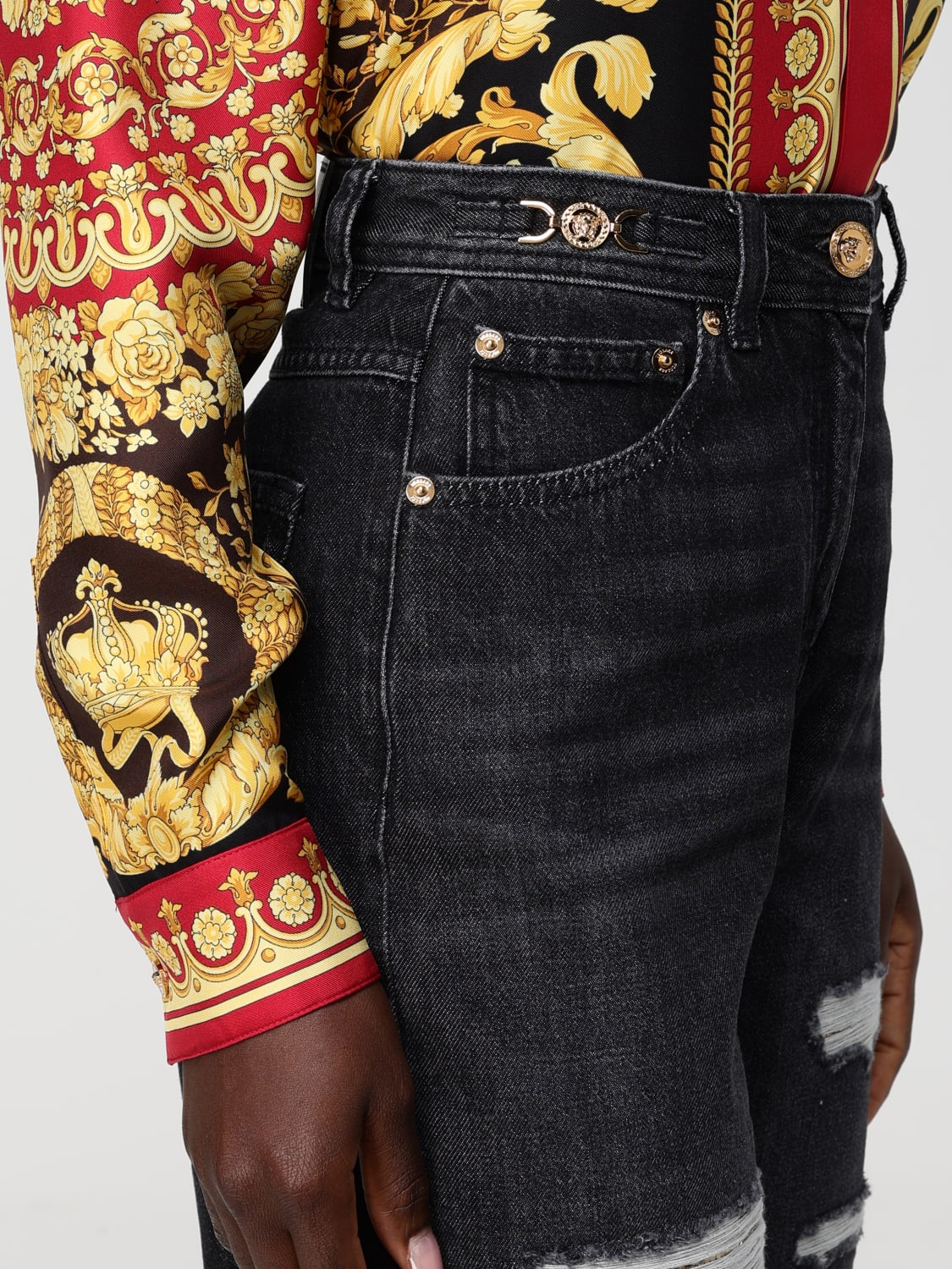 VERSACE JEANS: Jeans woman Versace, Black - Img 5