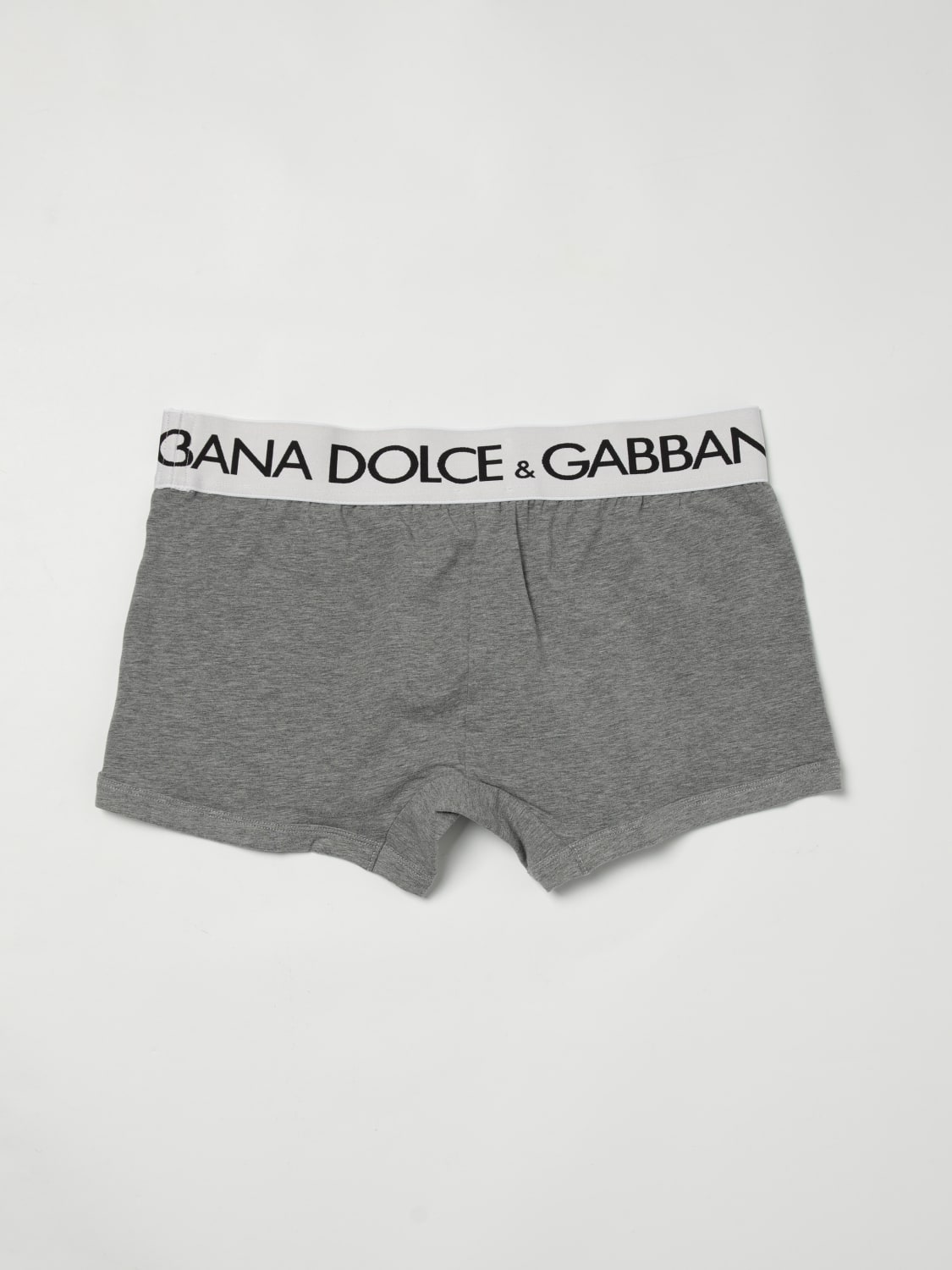 DOLCE & GABBANA INTIMO: Boxer intimo in cotone stretch con logo Dolce & Gabbana, Grigio - Img 2