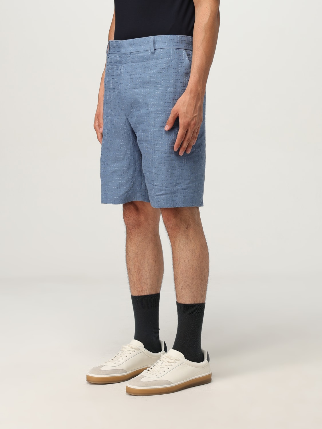 FENDI PANTALONES CORTOS: Pantalones cortos hombre Fendi, Azul Claro - Img 4
