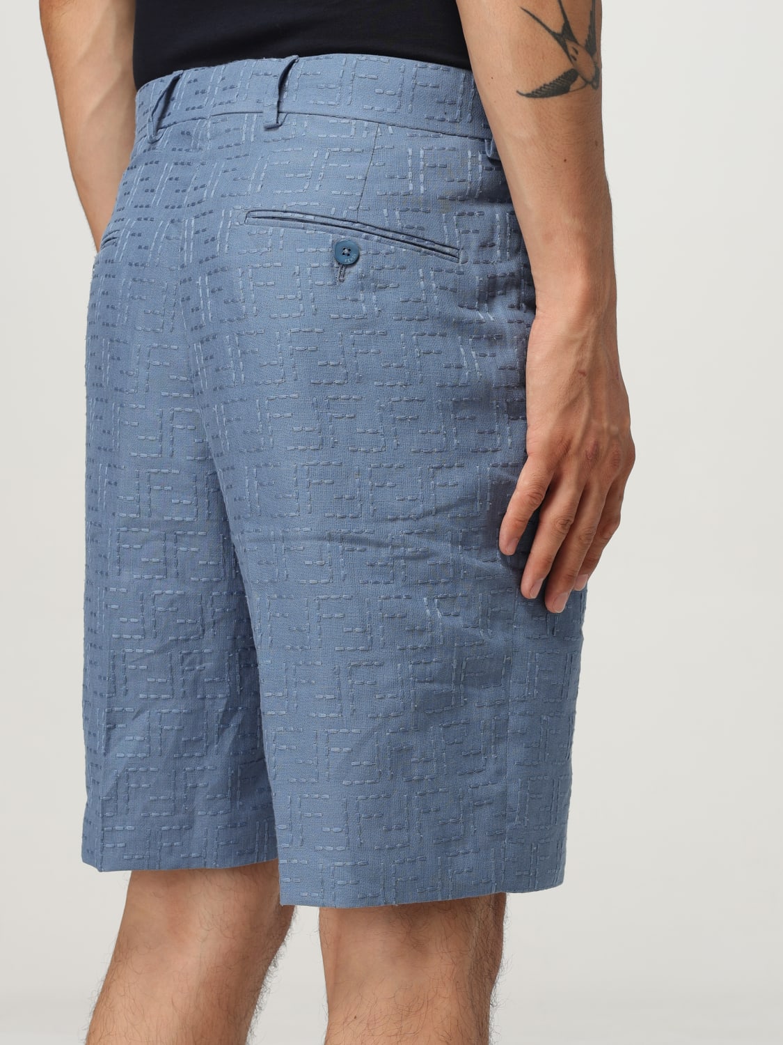 FENDI PANTALONES CORTOS: Pantalones cortos hombre Fendi, Azul Claro - Img 5