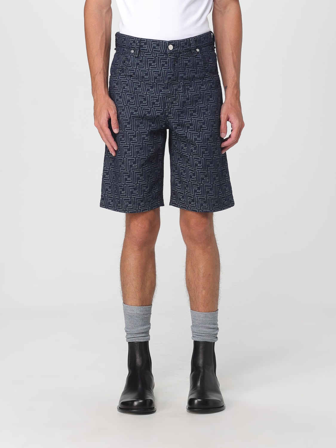 FENDI PANTALONES CORTOS: Pantalones cortos hombre Fendi, Índigo - Img 1