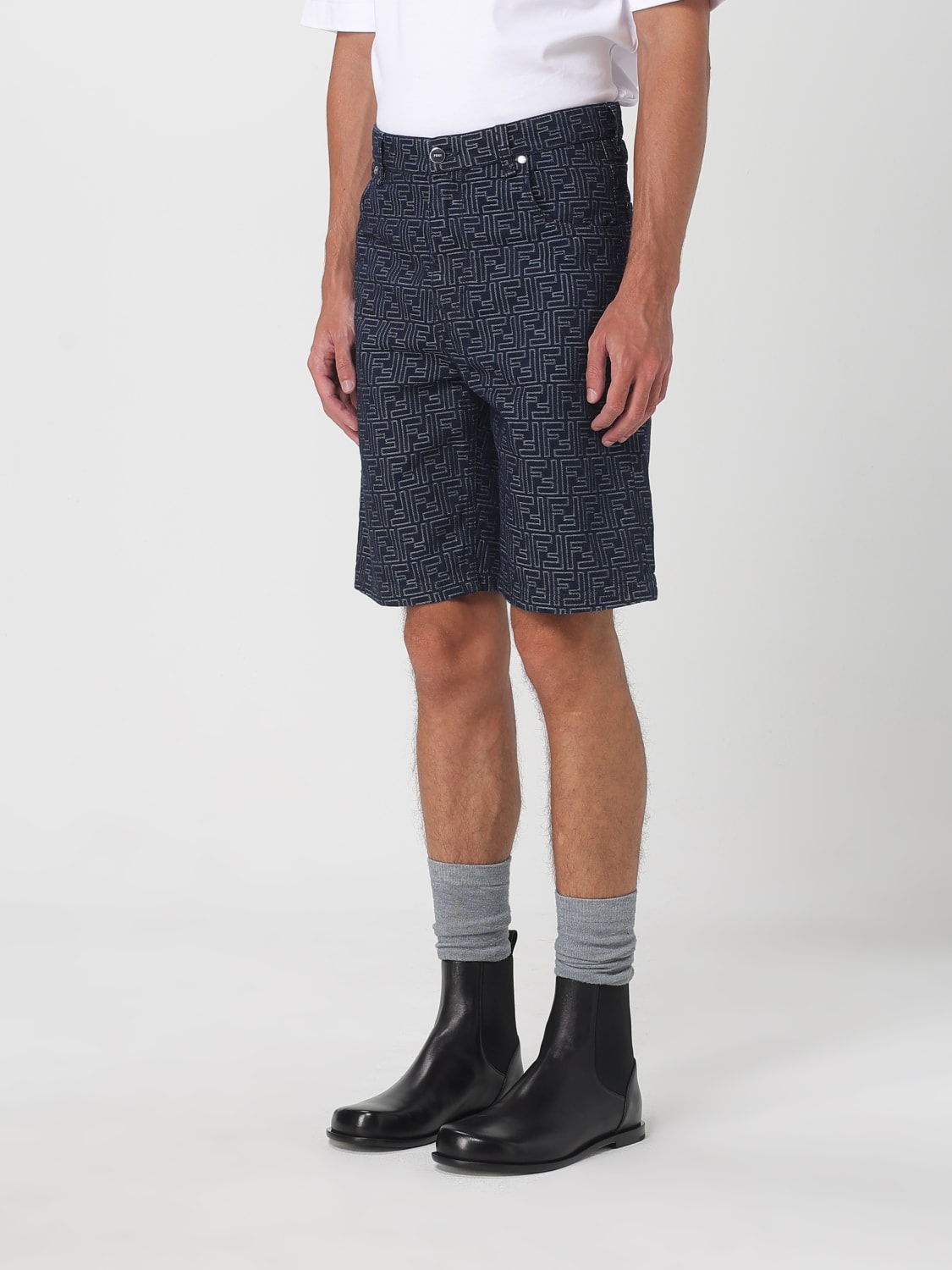 FENDI PANTALONES CORTOS: Pantalones cortos hombre Fendi, Índigo - Img 3