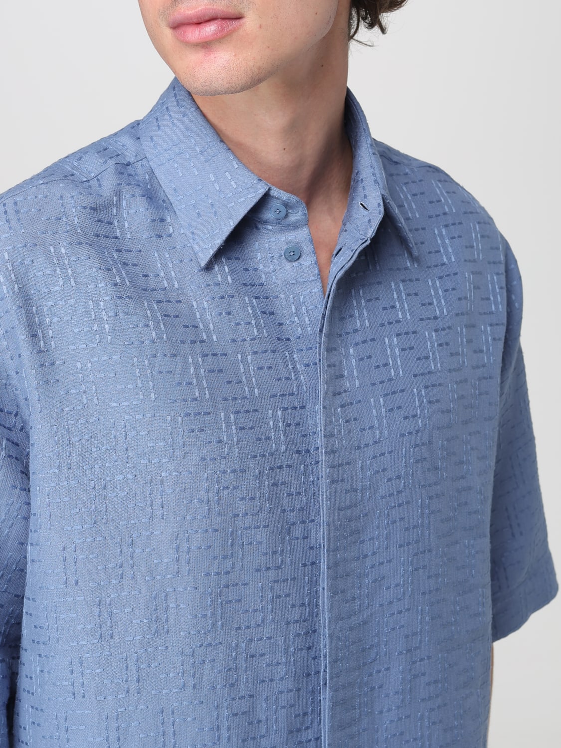 FENDI SHIRT: Shirt men Fendi, Gnawed Blue - Img 5